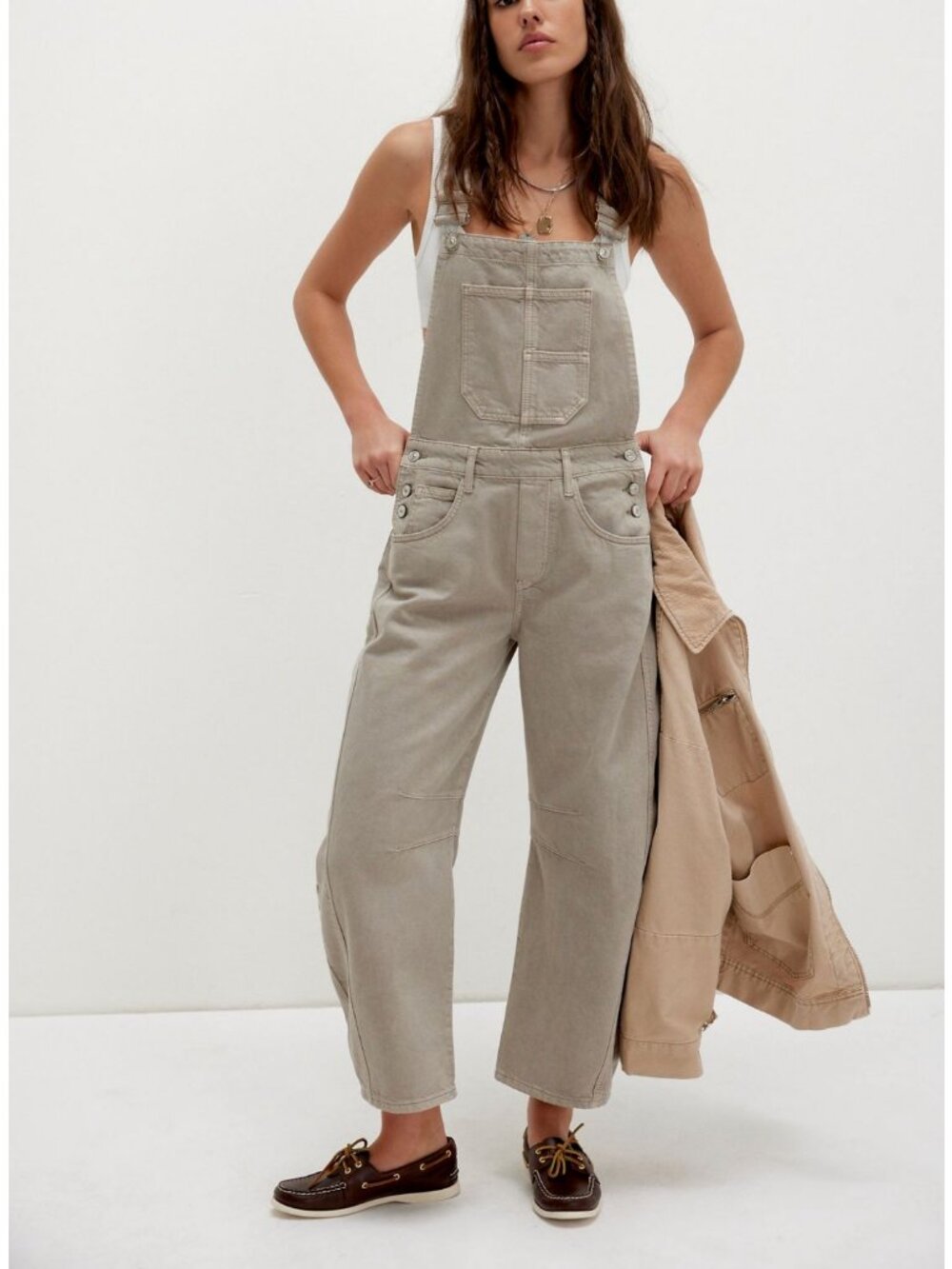 We The Free Good Luck Barrel Overalls Cobblestone Size S
